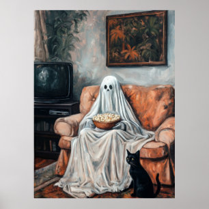 Poster Nuit de cinéma éffrayante   Télévision à écran fan