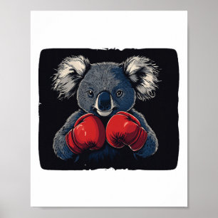 Poster Nuit De Combat Avec L'Ours De Koala En Gants Costu