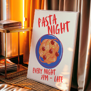 Poster Nuit de pâtes. Chaque nuit