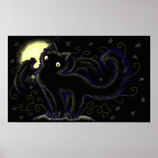 Poster Nuit des chats de Pleine lune