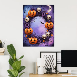 Poster Nuit d'Halloween enchantée
