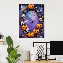 Poster Nuit d'Halloween enchantée