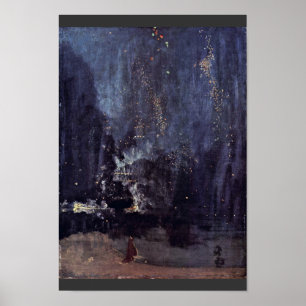 Poster Nuit En Noir Et Or La Falling Rocket Par Jame