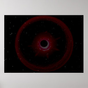 Poster Nuit étoilée à travers un trou noir