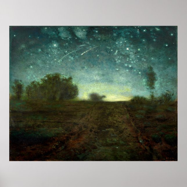 Poster Nuit étoilée de Jean-François Millet (vers 1850-18 (Devant)