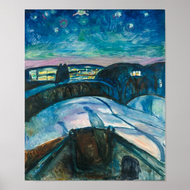Poster Nuit étoilée | Edvard Munch | (Devant)