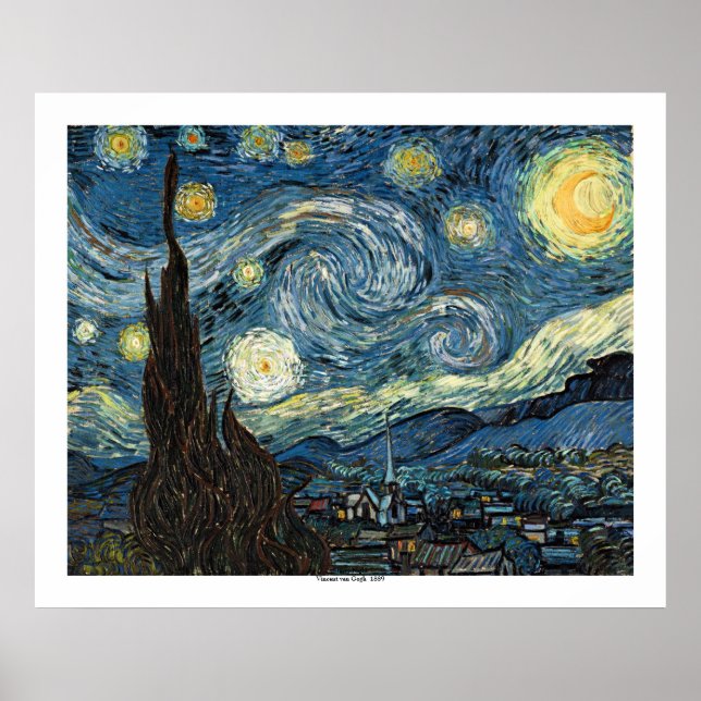 Poster Nuit étoilée par Vincent van Gogh (Devant)