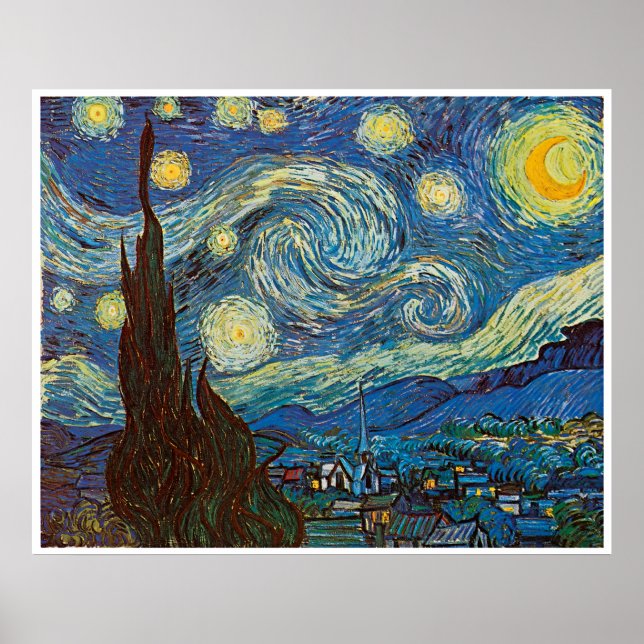 Poster Nuit étoilée par Vincent van Gogh (Devant)