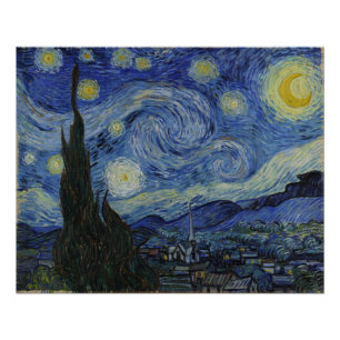 Poster Nuit étoilée, peinture à l'huile, Vincent Van Gogh