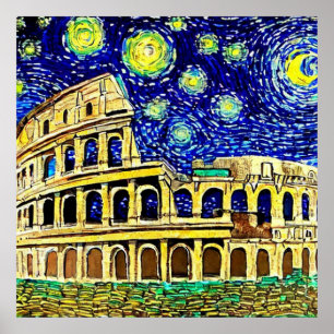Poster Nuit étoilée Rome Italie