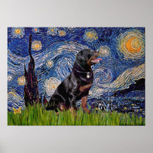 Poster Nuit étoilée - Rottweiler (#6)