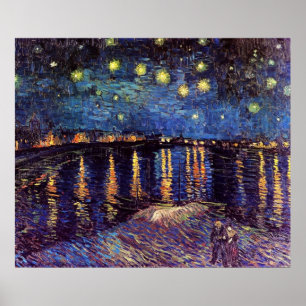 Poster Nuit étoilée sur le Rhône par Van Gogh