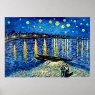 Poster Nuit étoilée sur le Rhône par Vicent van Gogh