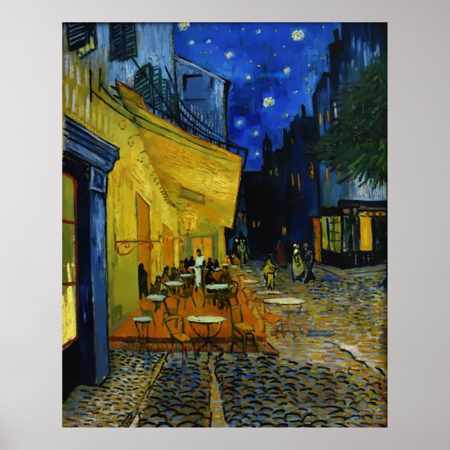 Poster Nuit étoilée sur le Rhône - Vincent van Gogh (Devant)