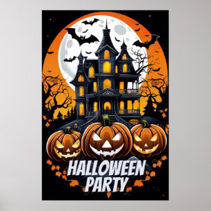 Poster Nuit hantée, fête d'Halloween