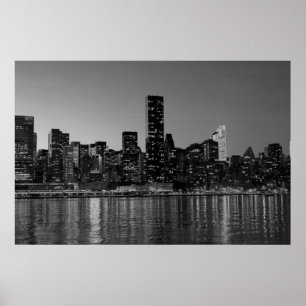 Poster Nuit Noir Noir Blanc New York