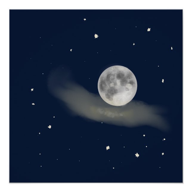 Poster Nuit pleine lune (Devant)