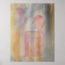 Nuit Rouge Moon Aquarelle Imprimer