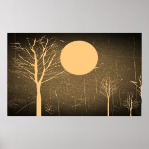 Poster Nuit vintage Lune