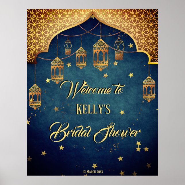 Poster nuits arabes Douche nuptiale accueil personnalisé (Devant)