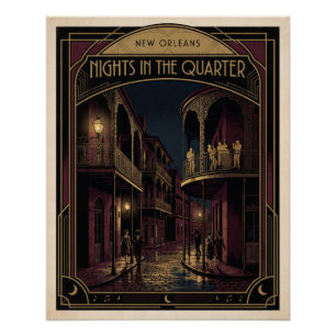 Poster Nuits de la Nouvelle-Orléans dans le quartier Art