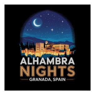 Poster Nuits de l'Alhambra - Grenade Espagne Travel Art