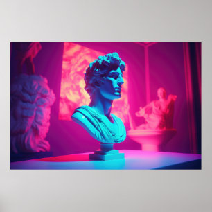Poster Nuits Olympiennes : Vaporwave Ode à la mythologie 