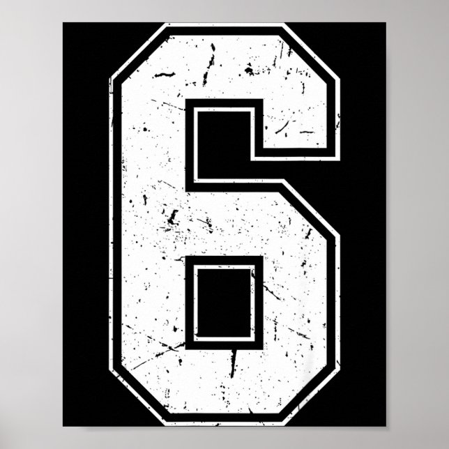 Poster Number 6 Matching Costume 67 Meme Costume Distress (Devant)