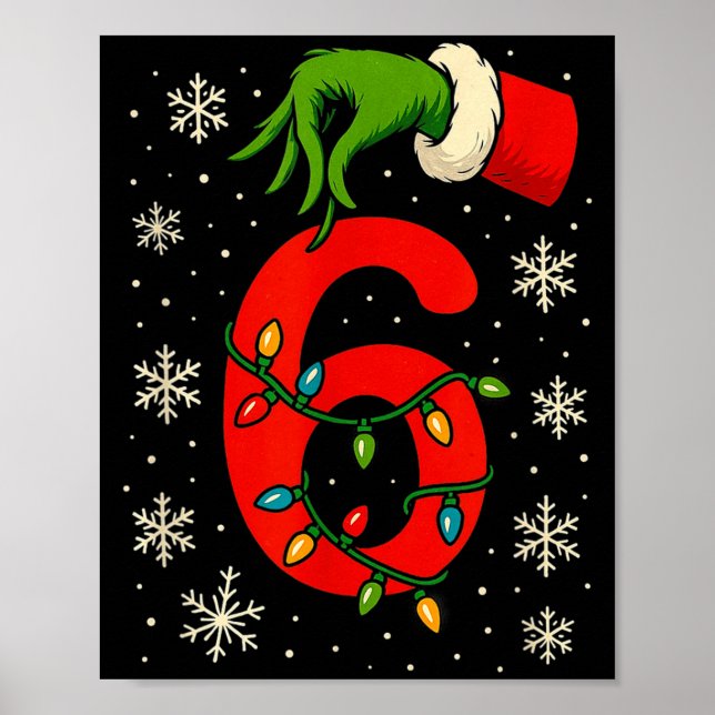 Poster Number 6 Matching Six Seven Meme Christmas Boys Yo (Devant)