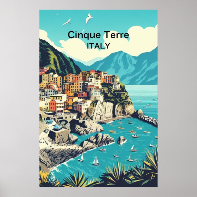 Poster numérique Cinque Terre - Coastal Wall Art (Devant)