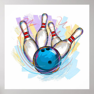 Poster numériquement bowling peint