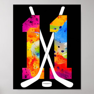 Poster Numéro 11 ans de hockey sur glace 11e anniversaire