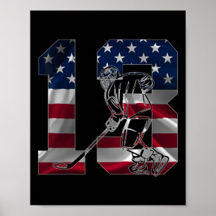 Poster Numéro 13 Ans Hockey sur glace 13e Anniversaire 