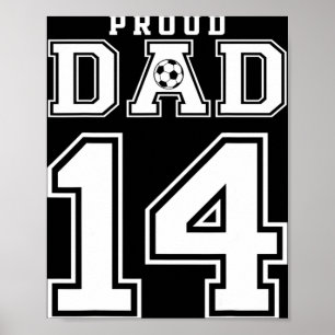 Poster Numéro 14 personnalisé fier papa de football