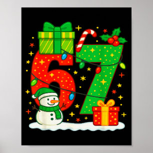 Poster Numéro 67 Mème de Noël couple correspondant 67 Six