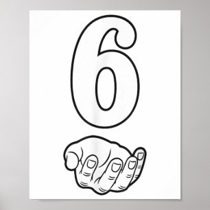 Poster Numéro 6 Drôle 67 Six Sept Mème Mains Couple Corre