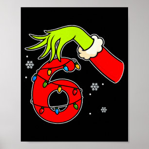 Poster Numéro amusant 6 Noël 67 Six Sept Meme Xmas Hommes