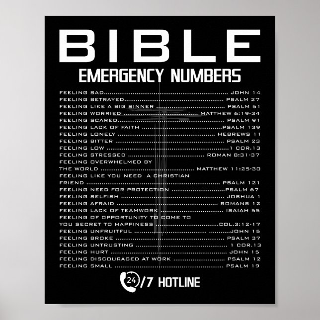 Poster Numéro de ligne d'urgence de la Bible - Cool Chris (Devant)