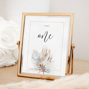 Poster Numéro de table de plage Boho