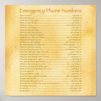 Poster Numéro de téléphone d'urgence