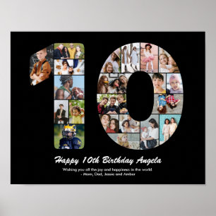 Poster Numéro du 10e anniversaire 10 Collage photo person
