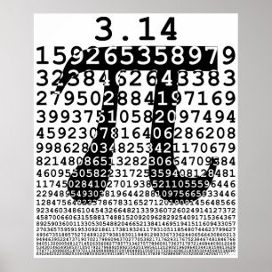 Poster Numéro noir d'origine pi jour symbole mathématique