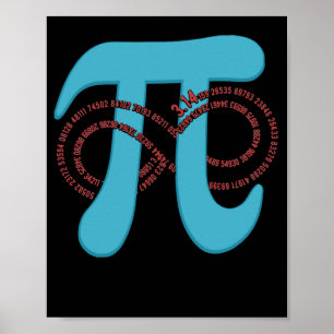 Poster Numéro Pi 3.141 Geek Infinity