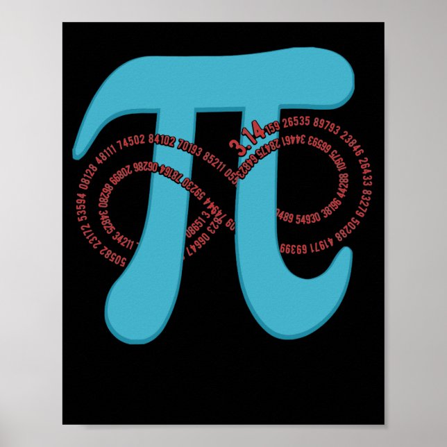 Poster Numéro Pi 3.141 Geek Infinity (Devant)