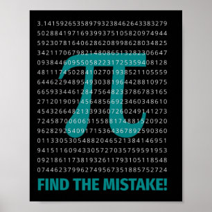 Poster Numéro Pi Math Dire Avec Numéro Pi Trouver La Mist