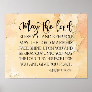 Poster Numéros 6:24-26 Le Seigneur vous bénisse Bible Ver