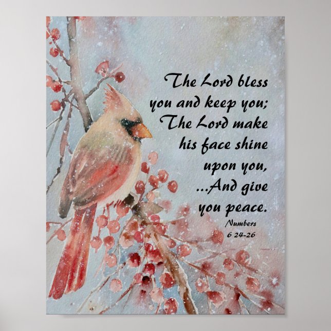Poster Numéros 6 24-26 Lord Bless You Red Bird & Berries (Devant)