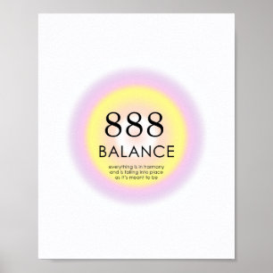 Poster Numéros d'ange Numérologie Signification 888 Bal