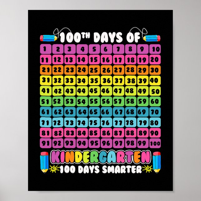 Poster Numéros Plus Intelligents 100e Jour De La Maternel (Devant)