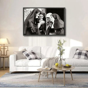 Poster Nuns Smoking Vintage Photo